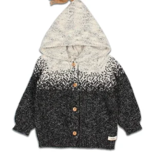Veste en Laine Jacquard Gris Clair & Gris Foncé