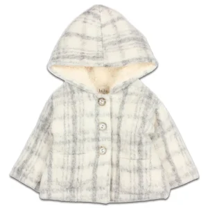 Veste à Capuche Carreaux Gris