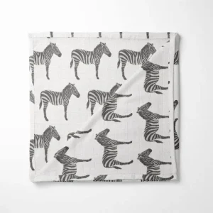 Organic Cotton Baby Blanket Ultra-Soft Monochrome Zebra Design