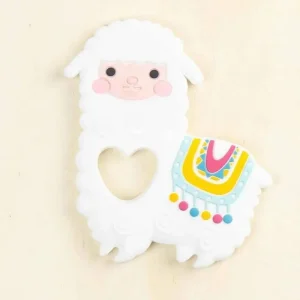 Llama Teether Silicone Soothing Gum Soother with Heart Design