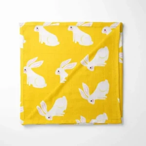 Organic Cotton Baby Blanket with Bunny Print | Soft & Breathable Nursery Essential