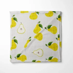 Organic Cotton Baby Blanket Hypoallergenic Pear Print Design
